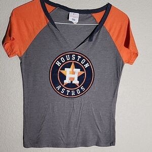 Huston Astros Womens Shirt Size XS Custom Cut Neckline 2015